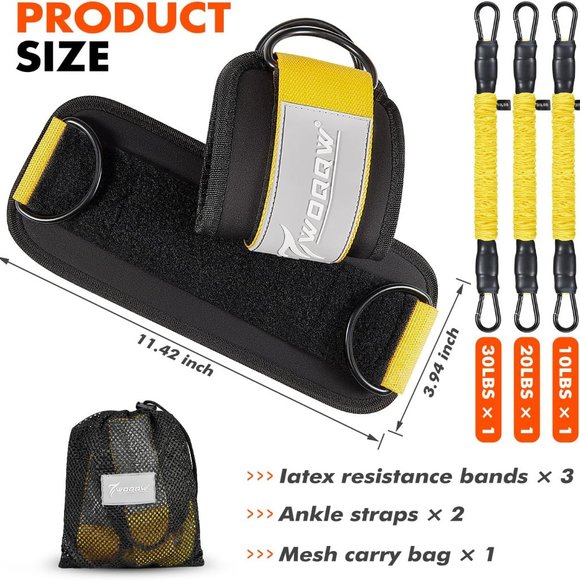 Resistance Band Set with Ankle Cuffs - Picture 3 of 8